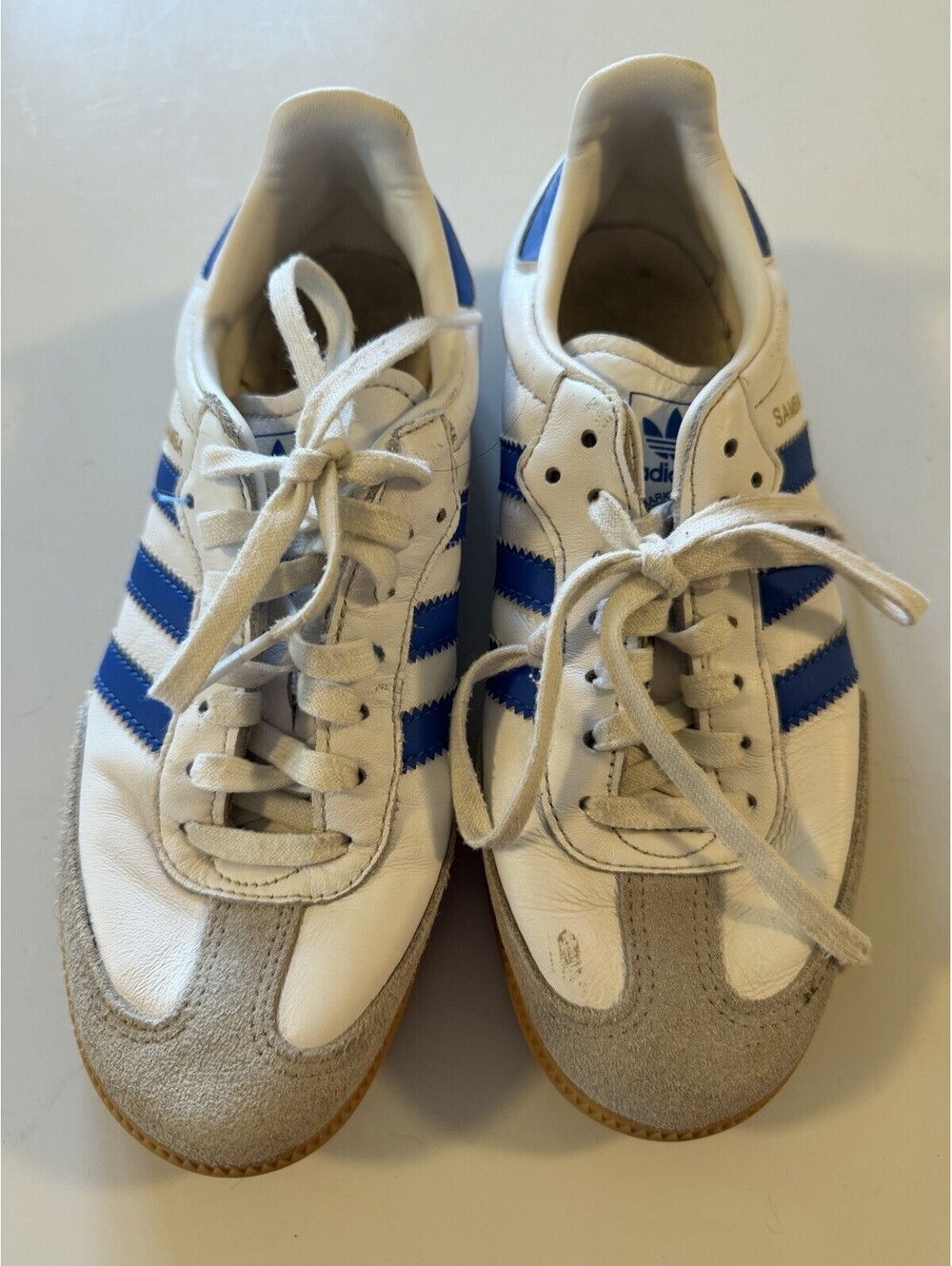 Adidas Samba OG White Blue Gum Leather Sneakers Women’s US 4 EU 36 IG1355